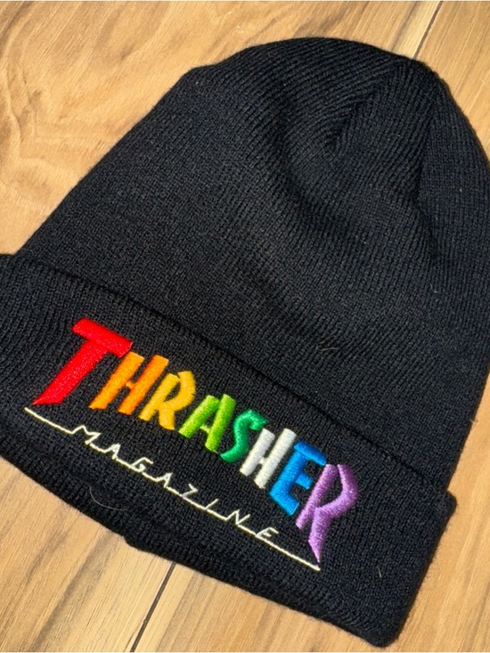 Thrasher Other - Thrasher Magazine RAINBOW MAG LOGO Skateboard Beanie BLACK Skate Used twice!!